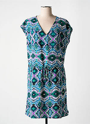 Rochie midi croială fluidă mâneci scurte albastru SARAH JOHN femeie