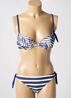 Costum de baie din două piese elasticitate top sutien modelat albastru CHERRY BEACH femeie