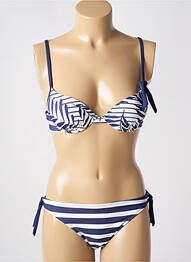 Costum de baie din două piese elasticitate top sutien modelat albastru CHERRY BEACH femeie