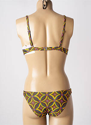 Costum de baie din două piese elasticitate top sutien modelat galben ANTIGEL femeie