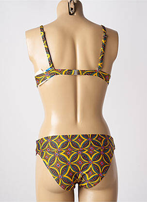Costum de baie din două piese elasticitate top sutien modelat galben ANTIGEL femeie