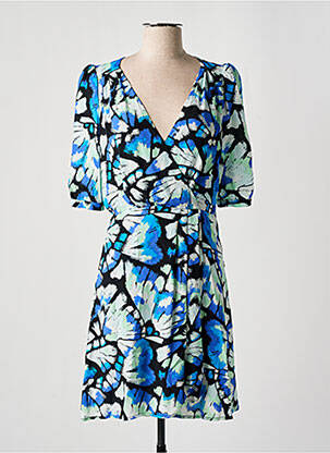 Rochie midi croială fluidă mâneci scurte albastru ARTLOVE femeie