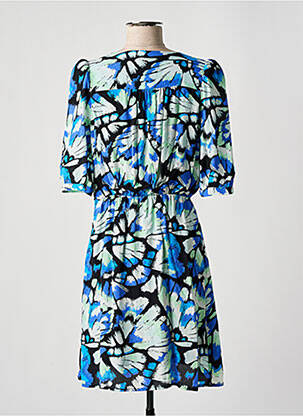 Rochie midi croială fluidă mâneci scurte albastru ARTLOVE femeie