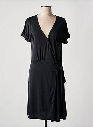 Rochie midi croială fluidă mâneci scurte negru LE TEMPS DES CERISES femeie