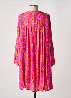 Rochie midi imprimeu floral mâneci lungi roz CHICOSOLEIL femeie