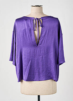 Bluză guler rotund mâneci 3/4 violet AMERICAN VINTAGE femeie