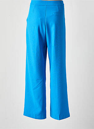 Pantalon larg talie cu cleme talie înaltă albastru GRACE & MILA femeie