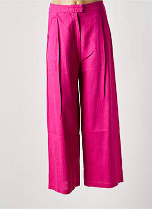 Pantalon larg talie cu cleme talie înaltă roz LA PETITE ETOILE femme