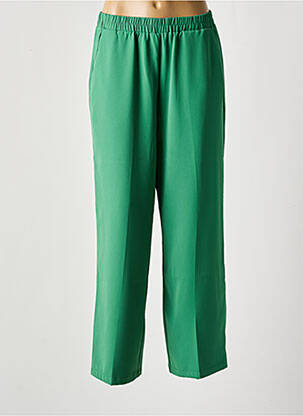 Pantalon larg croială fluidă talie înaltă verde GRACE & MILA femeie