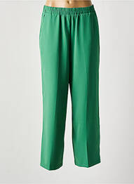 Pantalon larg croială fluidă talie înaltă verde GRACE & MILA femme