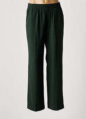 Pantalon drept țesătură crep talie înaltă verde GRACE & MILA femeie