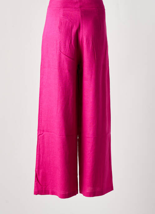 Pantalon larg talie cu cleme talie înaltă roz LA PETITE ETOILE femme