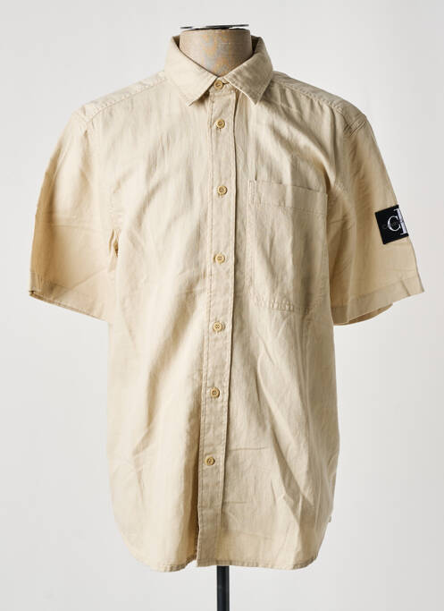 Cămașă cu mâneci scurte bej CALVIN KLEIN bărbat