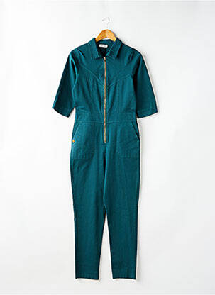 Salopetă-pantalon guler de bluză mâneci 3/4 verde PAKO LITTO femeie