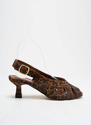 Sandale/Pantofi decupați maro ANONYMOUS femeie