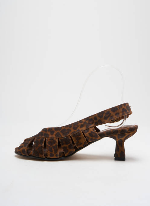 Sandale/Pantofi decupați maro ANONYMOUS femeie