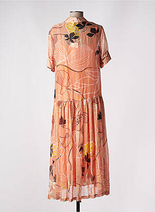 Rochie lungă mâneci scurte mâneci scurte portocalie ATTIC AND BARN femeie