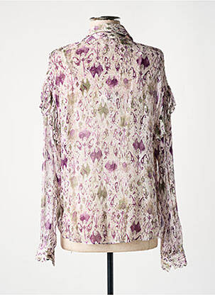 Cămașă imprimeu floral mâneci lungi violet BERENICE femeie