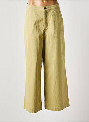 Pantalon evazat talie cu cleme talie înaltă verde ATTIC AND BARN femeie