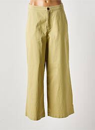 Pantalon evazat talie cu cleme talie înaltă verde ATTIC AND BARN femme