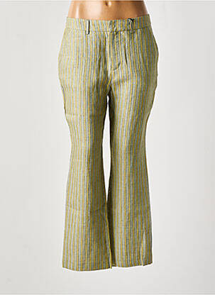 Pantalon drept talie cu cleme talie înaltă verde HOD femeie