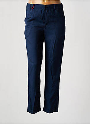 Pantalon chino țesătură poplin talie înaltă albastru TRUE NYC femeie
