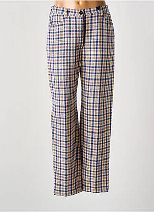 Pantalon drept țesătură crep talie înaltă albastru FORTE-FORTE femeie