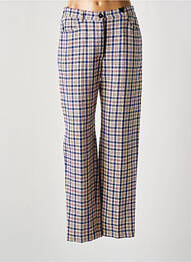 Pantalon drept țesătură crep talie înaltă albastru FORTE-FORTE femme