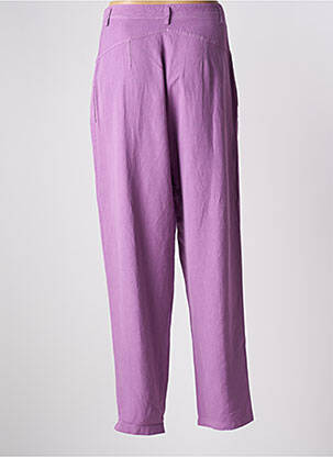 Pantalon drept talie cu cleme talie înaltă violet FORTE-FORTE femeie