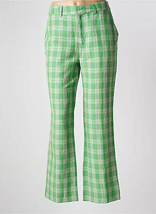 Pantalon drept talie cu cleme mărime normală verde HOD femeie