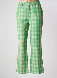 Pantalon drept talie cu cleme mărime normală verde HOD femme