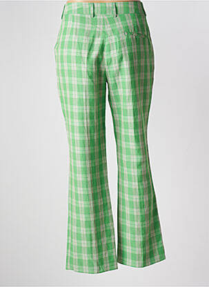 Pantalon drept talie cu cleme mărime normală verde HOD femeie