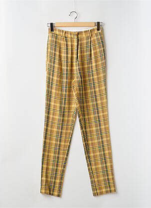 Pantalon drept talie cu cleme talie înaltă galben LAURENCE BRAS femeie
