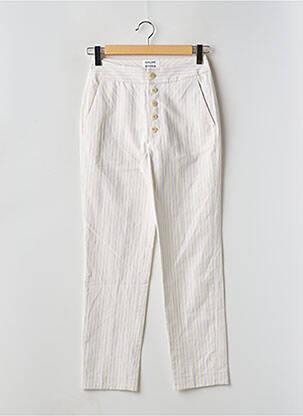 Pantalon chino țesătură poplin talie înaltă bej CHLOÉ STORA femeie