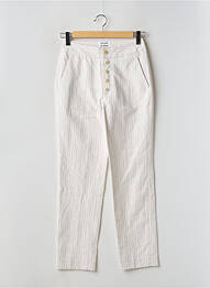 Pantalon chino țesătură poplin talie înaltă bej CHLOÉ STORA femme