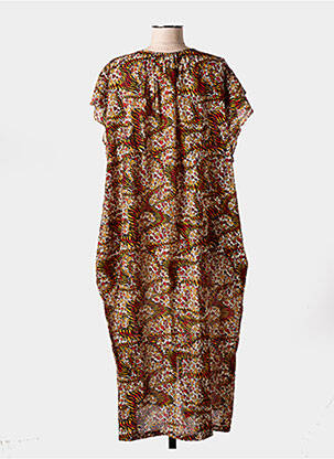 Rochie lungă mâneci scurte mâneci scurte portocalie CHICOSOLEIL femeie
