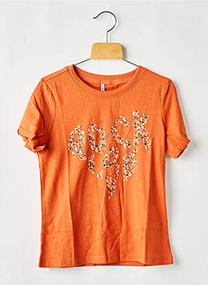 Tricou elasticitate mâneci scurte portocalie ONLY fată