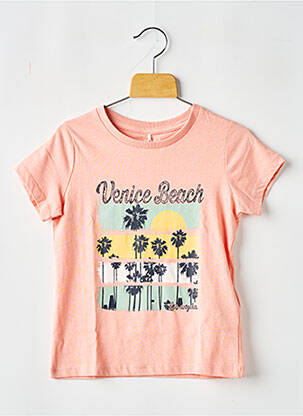 Tricou croială cambrată mâneci scurte portocalie NAME IT fată