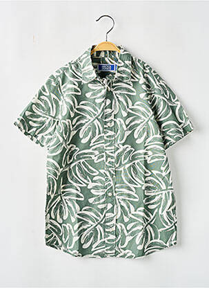 Cămașă cu mâneci scurte țesătură poplin verde JACK & JONES băiat