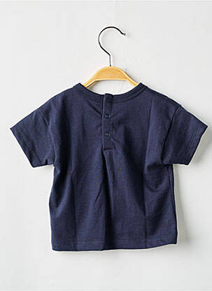 Tricou croială dreaptă mâneci scurte albastru PETIT BATEAU băiat