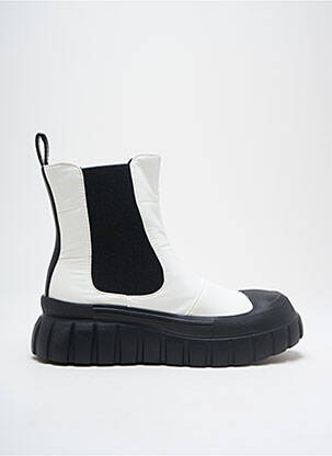 Botine/ghete material neted toc de 4 la 6 cm alb CAFE NOIR femeie