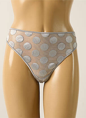 Tanga efect material satinat gri SIMONE PERELE femme