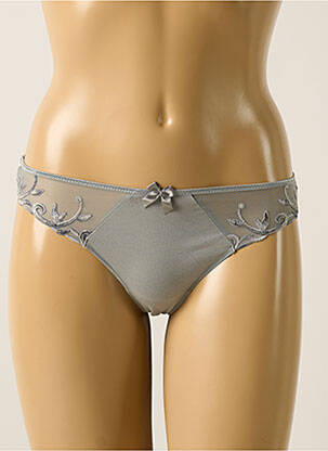 Tanga efect material satinat gri SIMONE PERELE femeie