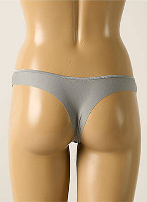Tanga efect material satinat gri SIMONE PERELE femeie