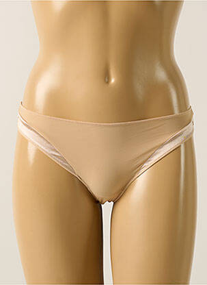 Tanga efect material satinat culoare piersică IMPLICITE femeie