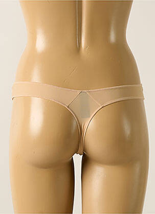Tanga efect material satinat culoare piersică IMPLICITE femeie
