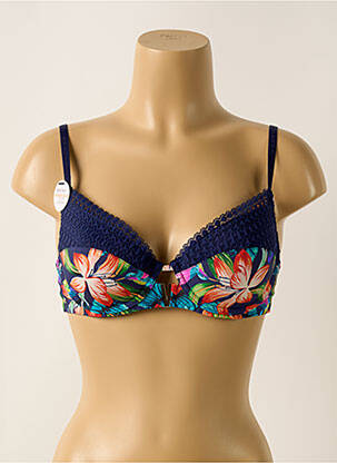 Sutien efect material satinat top sutien modelat albastru MORGAN femeie