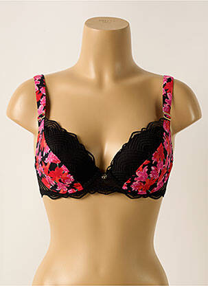 Sutien efect material satinat top sutien modelat negru MORGAN femeie