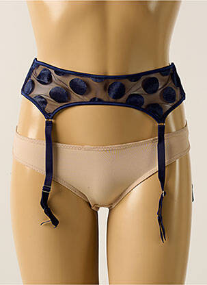 Corset/jartieră efect material satinat albastru IMPLICITE femeie