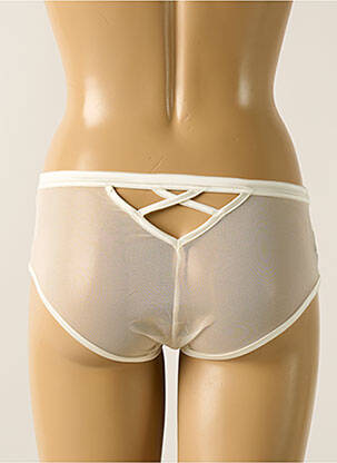 Shorty efect material satinat alb IMPLICITE femeie